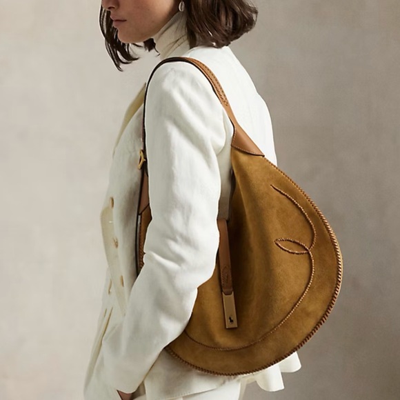 Ralph Lauren Suede Western Large Shoulder Bag 💼 🐎 - Picture 11 of 11